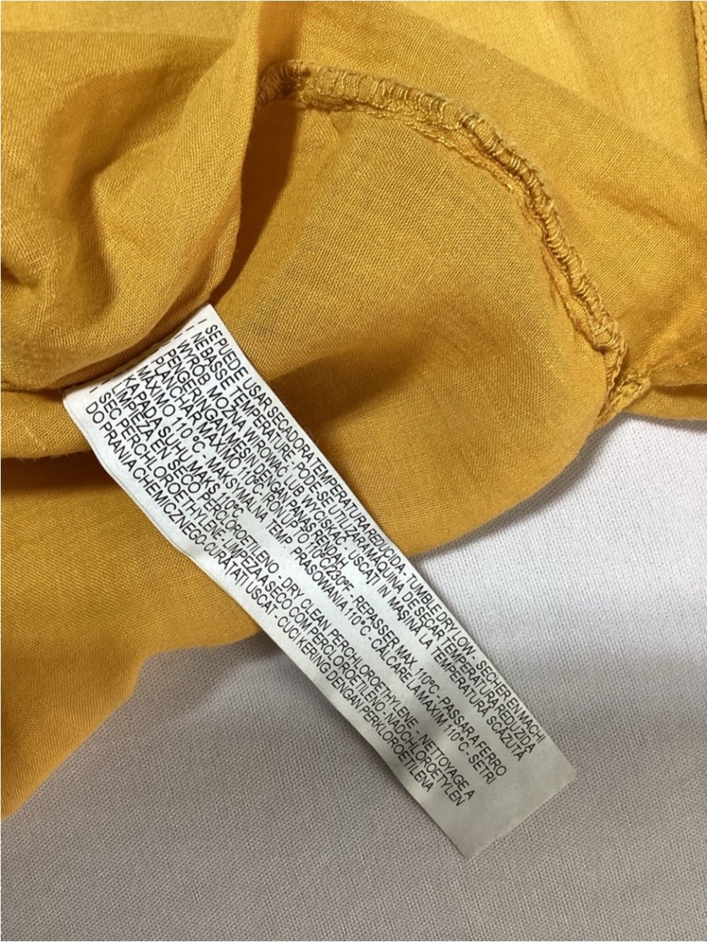 Zara Mustard Yellow Ramie Cotton Embroidered Boho Blouse S - Picture 9 of 11